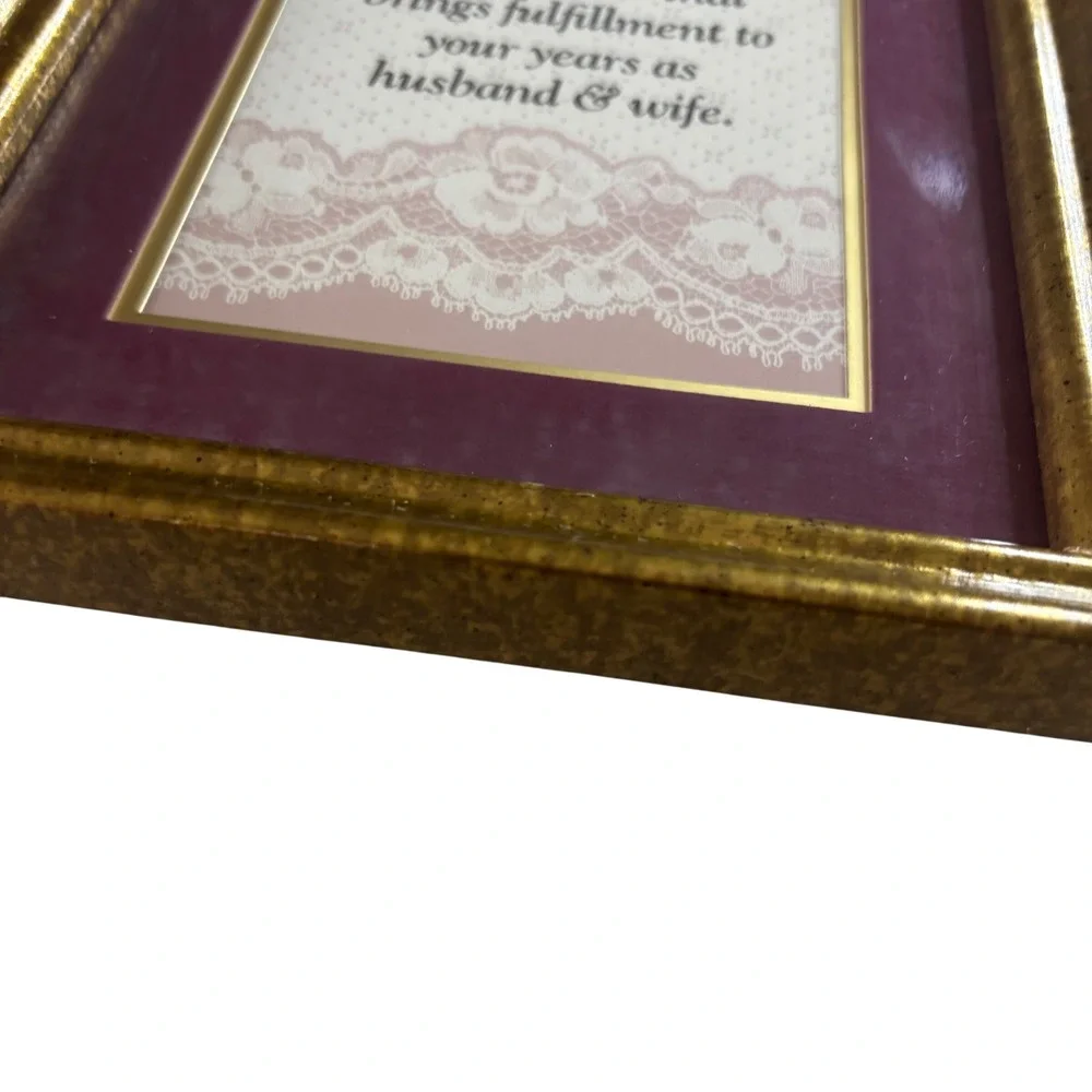 Imagine Design Marriage Framed‎ Wall Art Gold Purple Verse Wedding Gift Cottage